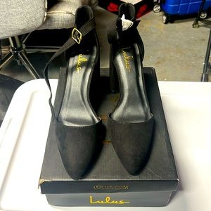 Lulu’s Suede Ankle Strap Heels
